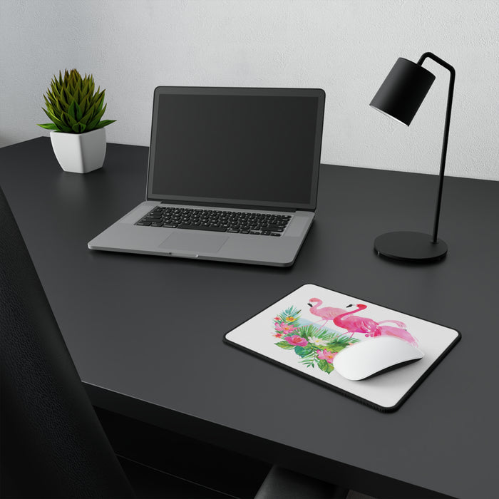 Tropical Florida Flamingo and Flower Non-Slip Mouse Pads Home Office Décor