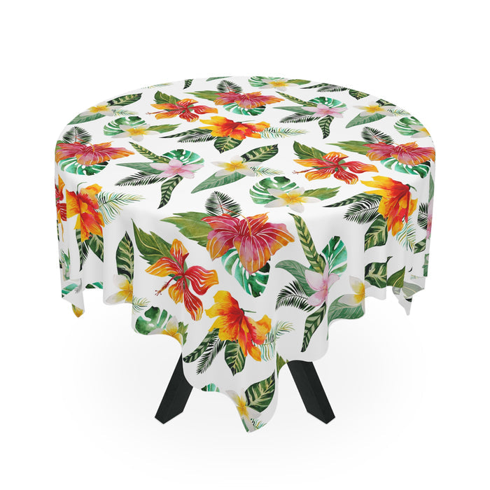 Tropical Hibiscus Flower Pattern Tablecloth  Décor