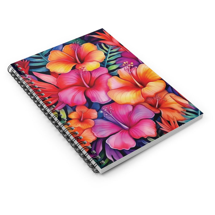 Tropical Hibiscus Spiral Notebook – 6" x 8" Ruled Floral Journal