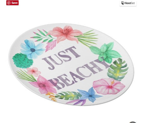 tropical flower plate