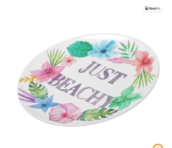 tropical flower plate
