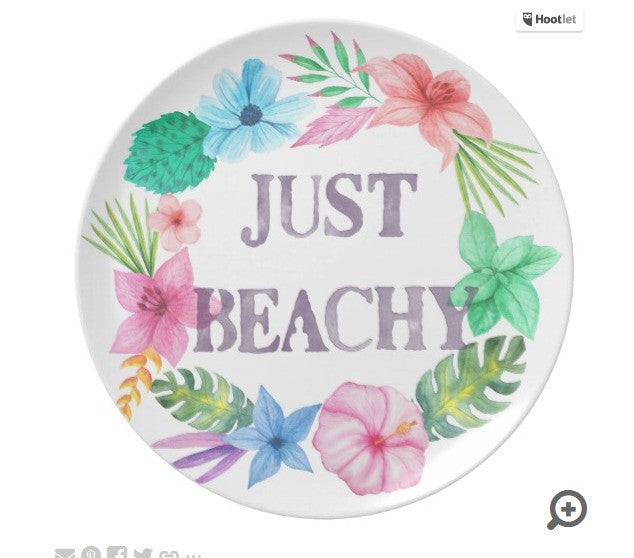 tropical flower plate