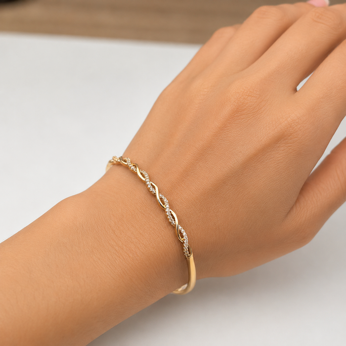 Twisted Elegance Gold Bracelet