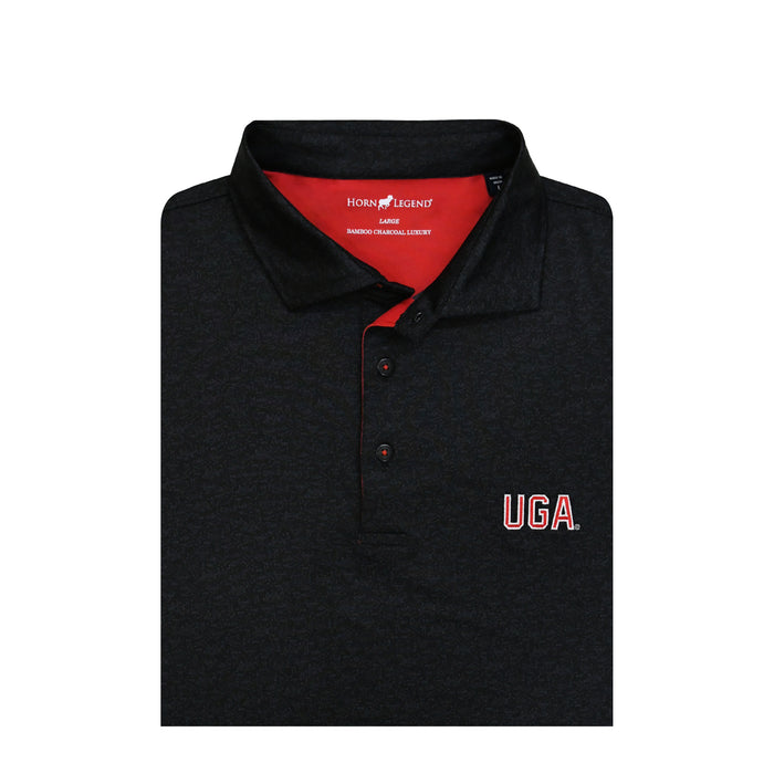 UGA Block "UGA" Playbook Performance Polo Black/Charcoal/Red