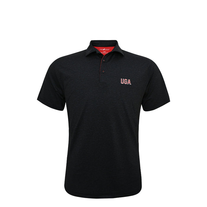UGA Block "UGA" Playbook Performance Polo Black/Charcoal/Red