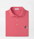 UGA Helmet Tiebreaker Stripe Performance Jersey Polo Red