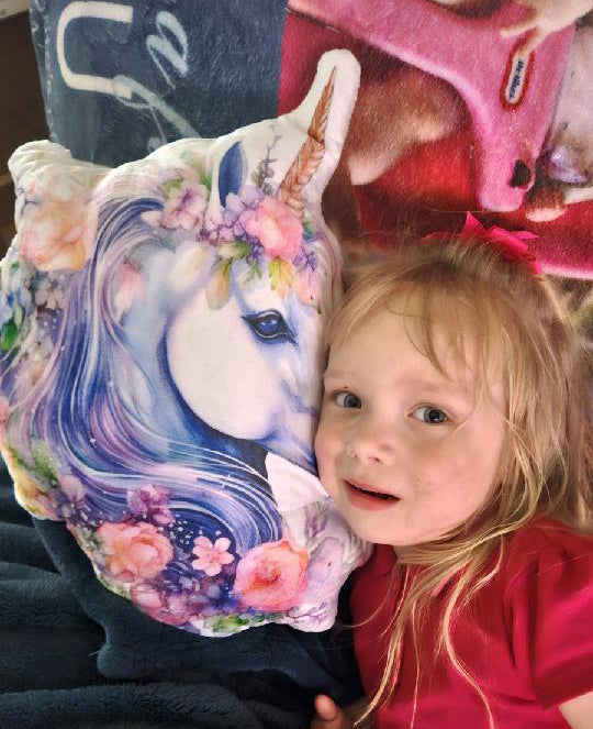 Unicorn Shaped Pillow Floral Fantasy Home Decor Girls Bedroom