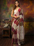 Indiehaat | Pure Linen Handloom Saree