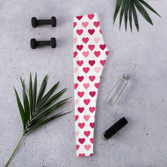 Valentine's Day Hearts Leggings for Women