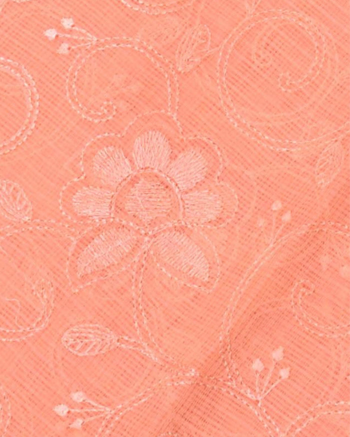 Indiehaat | Kota Doria Embroidered Multicolor Saree