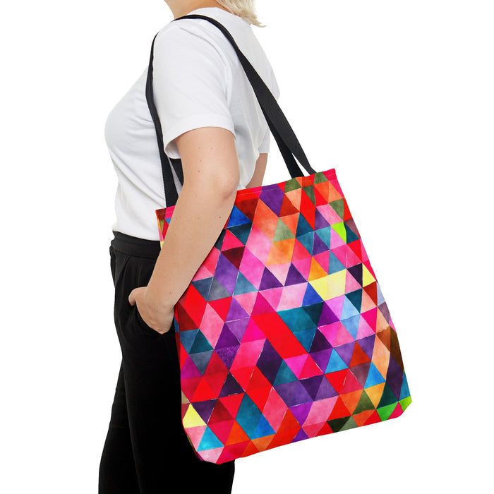 Vibrantly Colored Triangles Make Daily Routine Cheerful Tote Bag - 3 Sizes