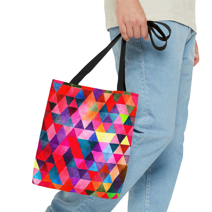 Vibrantly Colored Triangles Make Daily Routine Cheerful Tote Bag - 3 Sizes