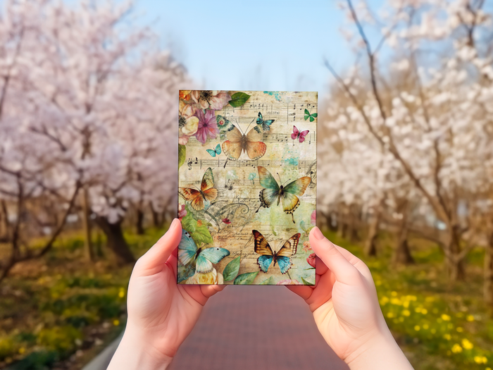 Vintage Butterfly & Floral 4x6 Notecard Set – 10 Blank Cards