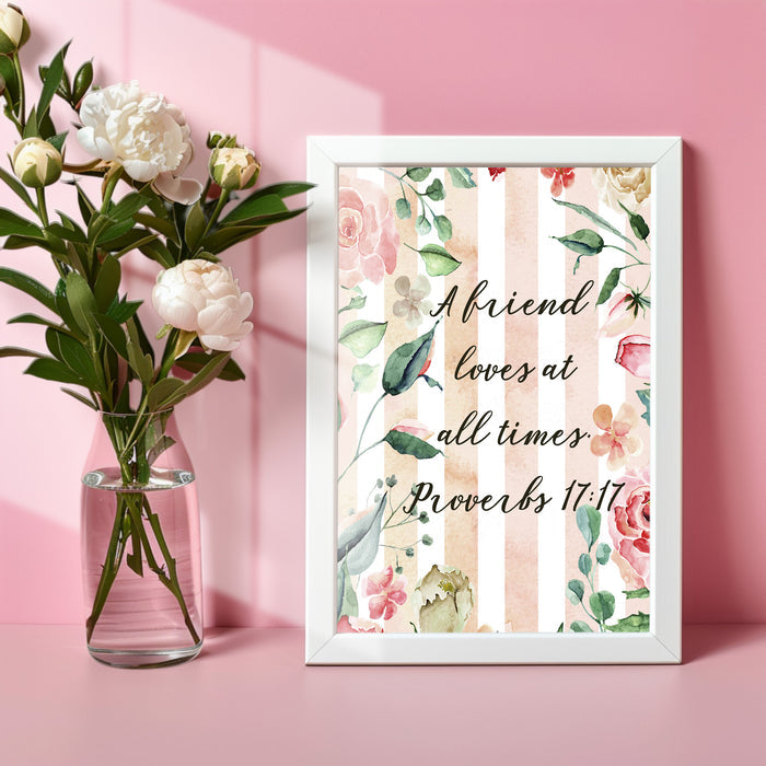 Wall Art Prints Unframed
8x10 Bible Verse Wall Art with Pale Pink Roses – Inspirational Christian Print, Matte Finish, Ready to Hang, Shipped Flat