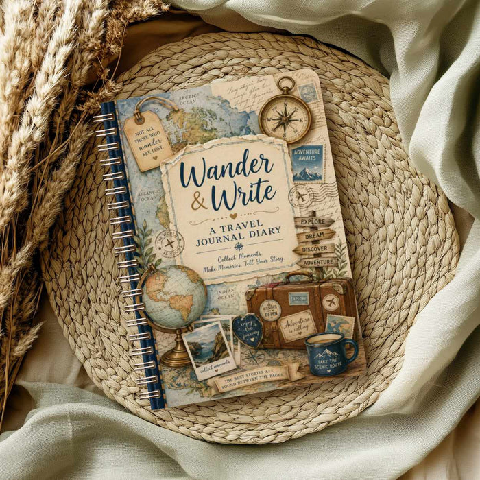 Wander & Write Spiral Notebook | Travel‑Inspired Journal for Everyday Notes  Handmade