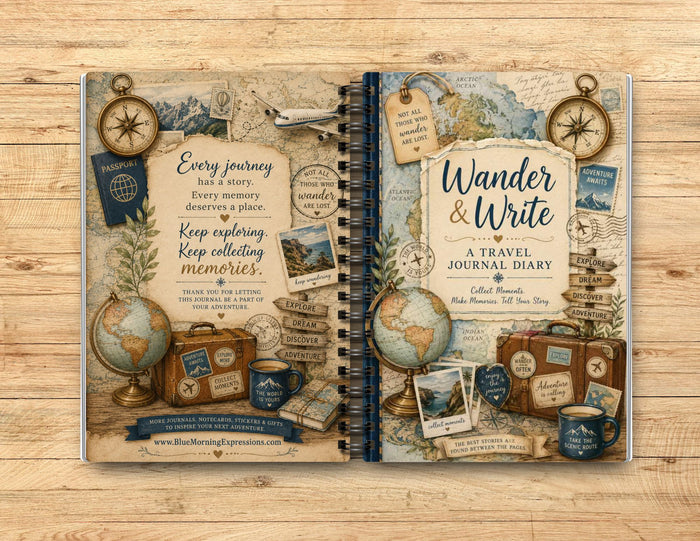 Wander & Write Spiral Notebook | Travel‑Inspired Journal for Everyday Notes  Handmade