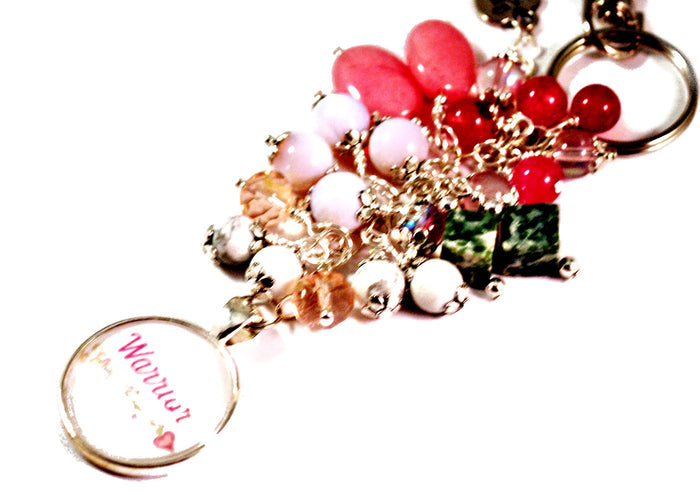 Warrior Women's Purse Charm Keychain Handmade Beaded Keyrings for Women
