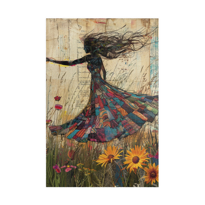 Whimsical Woman Jigsaw Puzzle Artistic Dress Floral Meadow Art 110–1014 Pieces