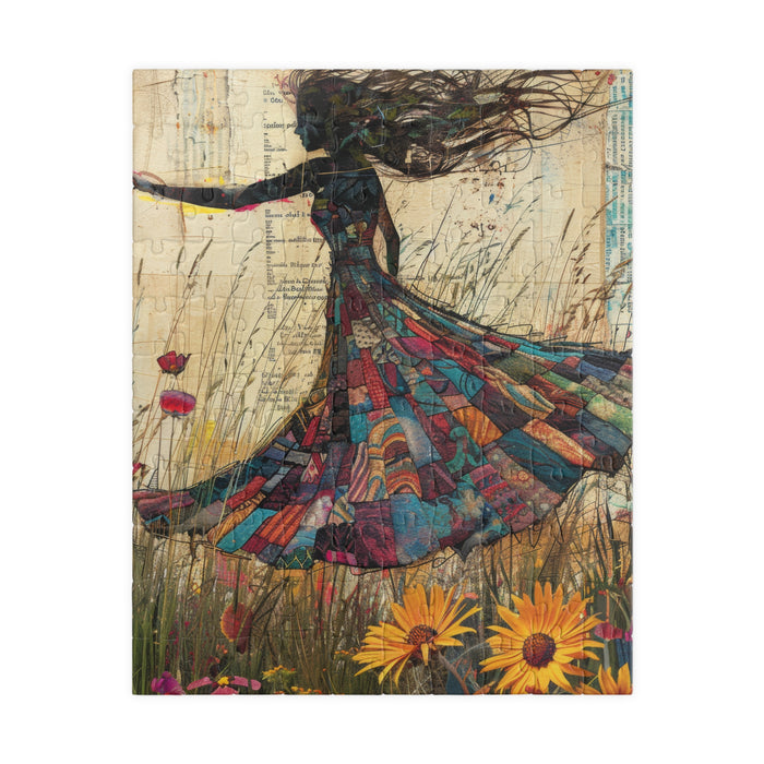 Whimsical Woman Jigsaw Puzzle Artistic Dress Floral Meadow Art 110–1014 Pieces