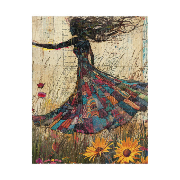 Whimsical Woman Jigsaw Puzzle Artistic Dress Floral Meadow Art 110–1014 Pieces