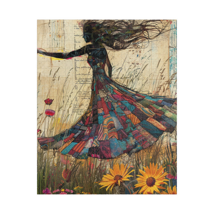 Whimsical Woman Jigsaw Puzzle Artistic Dress Floral Meadow Art 110–1014 Pieces