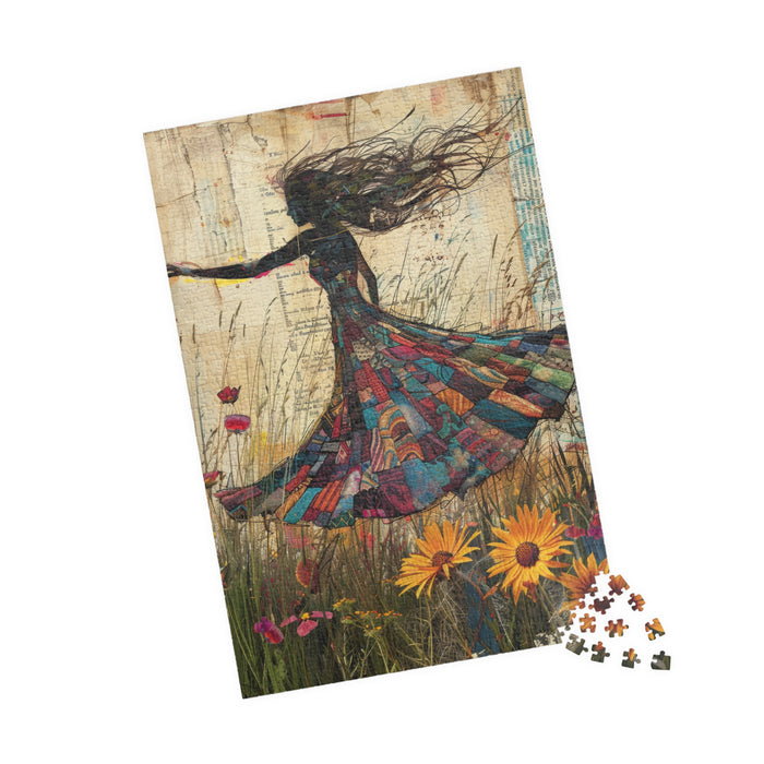 Whimsical Woman Jigsaw Puzzle Artistic Dress Floral Meadow Art 110–1014 Pieces