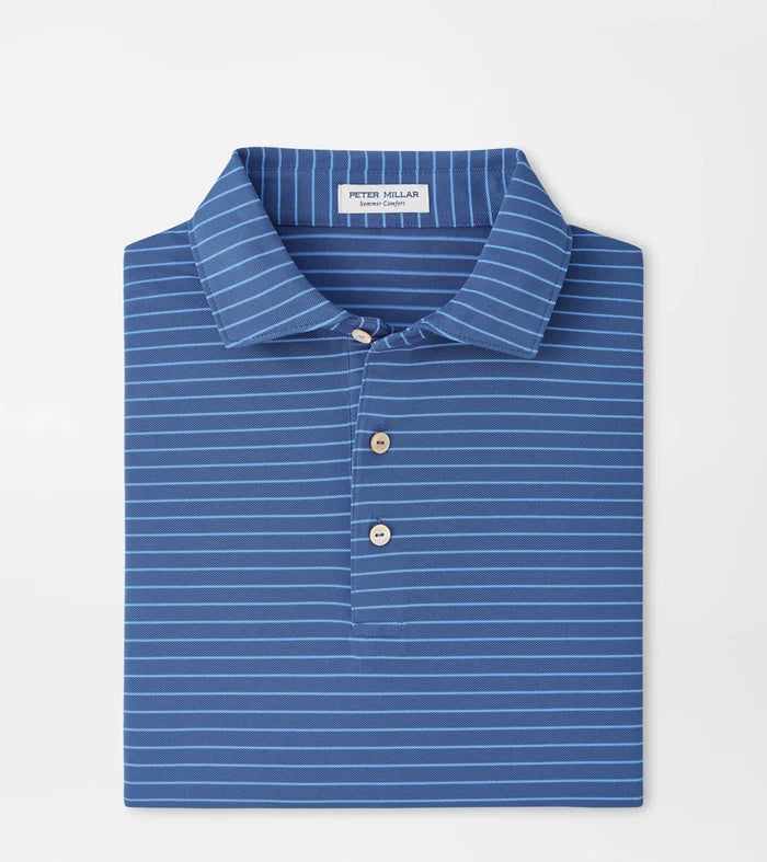 Winston Performance Mesh Polo - Sean Self Collar Bali Blue