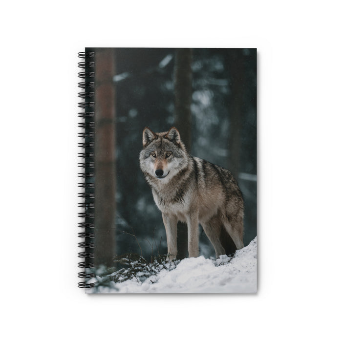 Wolf Spiral Notebook – 6" x 8" Wildlife Ruled Journal