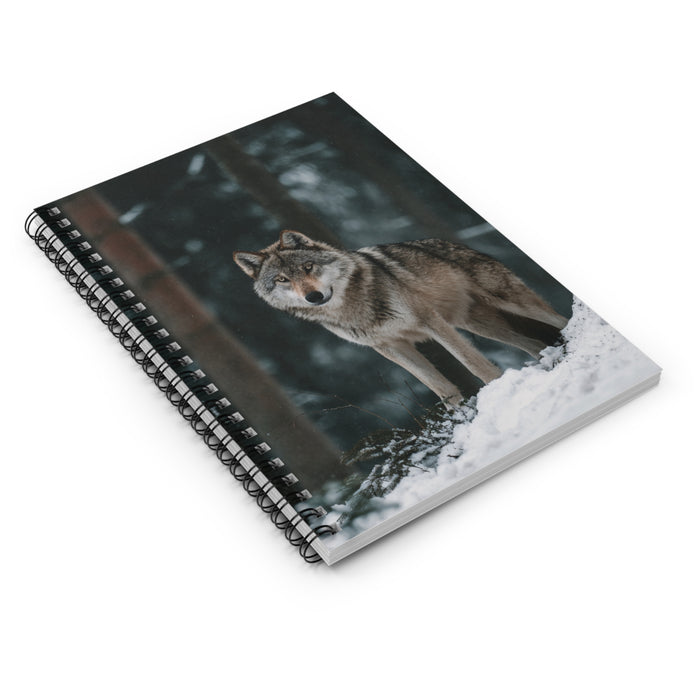 Wolf Spiral Notebook – 6" x 8" Wildlife Ruled Journal