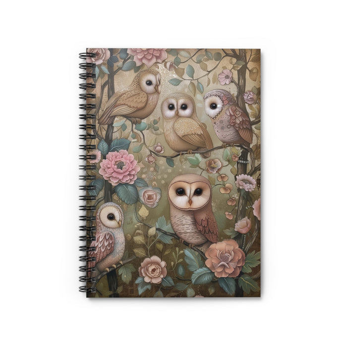 Woodland Owl Garden Spiral Notebook – 6" x 8" Ruled Nature Journal