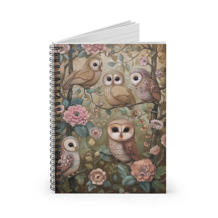 Woodland Owl Garden Spiral Notebook – 6" x 8" Ruled Nature Journal