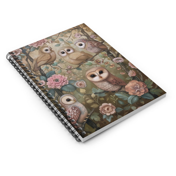 Woodland Owl Garden Spiral Notebook – 6" x 8" Ruled Nature Journal