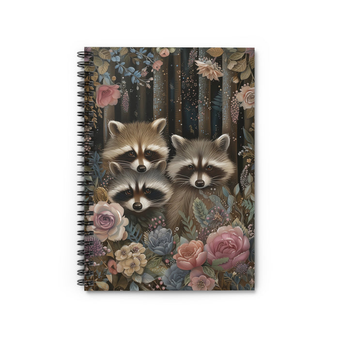 Woodland Raccoon Spiral Notebook – 6" x 8" Ruled Nature Journal