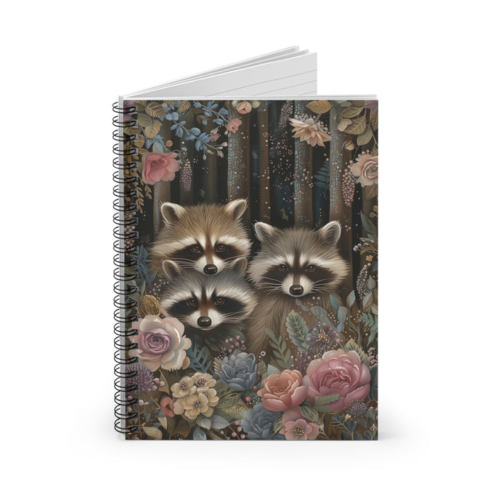 Woodland Raccoon Spiral Notebook – 6" x 8" Ruled Nature Journal