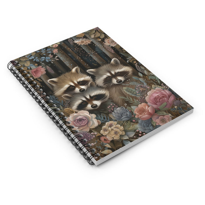 Woodland Raccoon Spiral Notebook – 6" x 8" Ruled Nature Journal