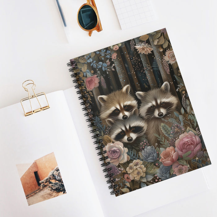Woodland Raccoon Spiral Notebook – 6" x 8" Ruled Nature Journal
