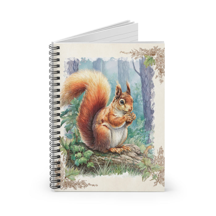 Woodland Squirrel Spiral Notebook – 6" x 8" Ruled Nature Journal
