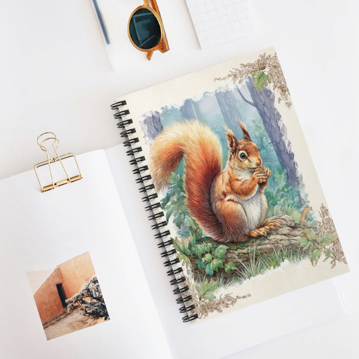 Woodland Squirrel Spiral Notebook – 6" x 8" Ruled Nature Journal