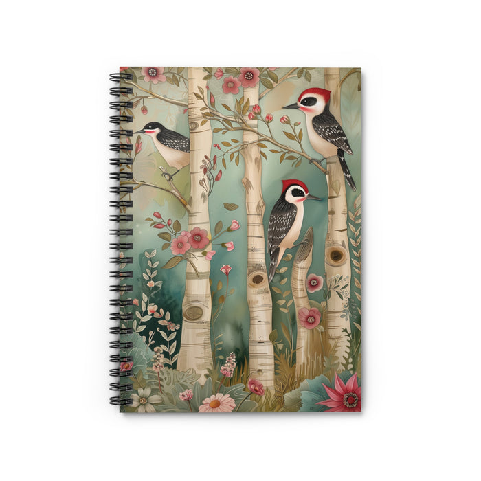 Woodpecker & Wildflower Spiral Notebook – 6" x 8" Nature Journal