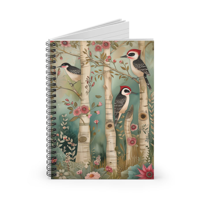 Woodpecker & Wildflower Spiral Notebook – 6" x 8" Nature Journal