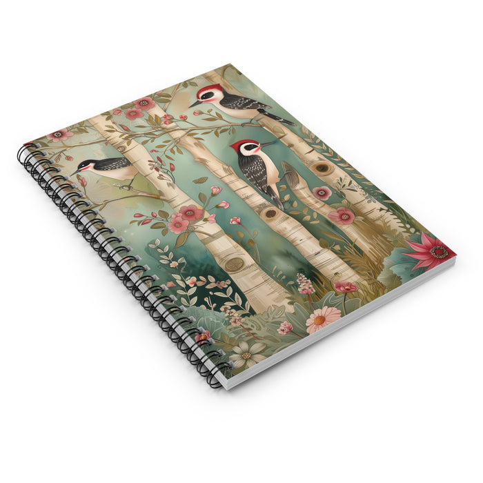 Woodpecker & Wildflower Spiral Notebook – 6" x 8" Nature Journal