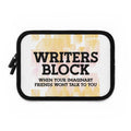 Writer's Block Laptop Sleeve, 5 Sizes Creative Gift for Writers Authors Tools