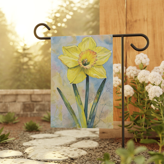 Yellow Daffodil Garden Flag & Porch Banner Floral Yard Art Decor Sign