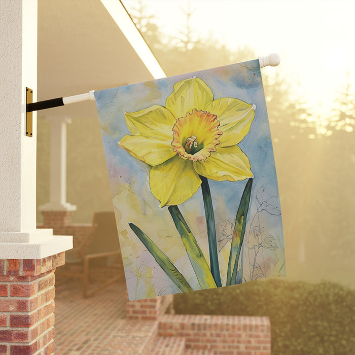 Yellow Daffodil Garden Flag & Porch Banner Floral Yard Art Decor Sign