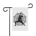 Yoga Warrior Pose Silhouette Garden Flag  Meditation Porch Banner Zen Yard Art